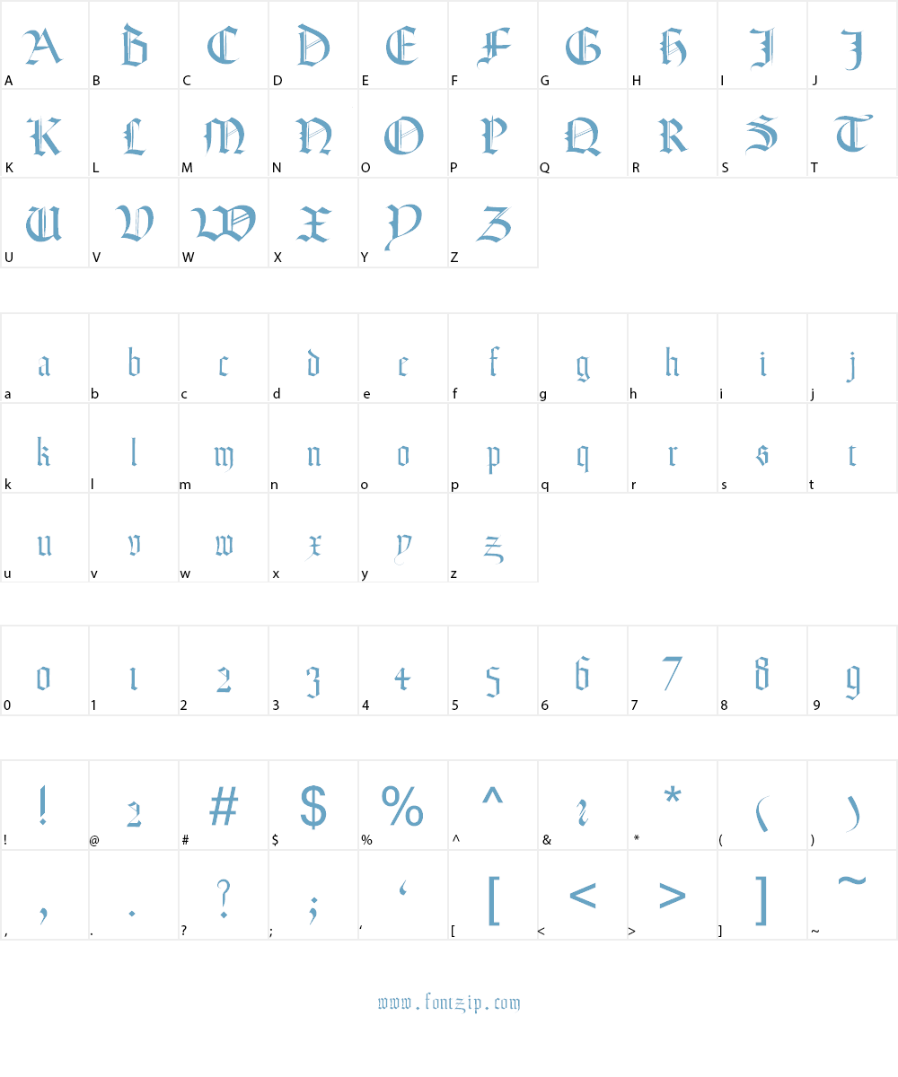 Textura Font Character